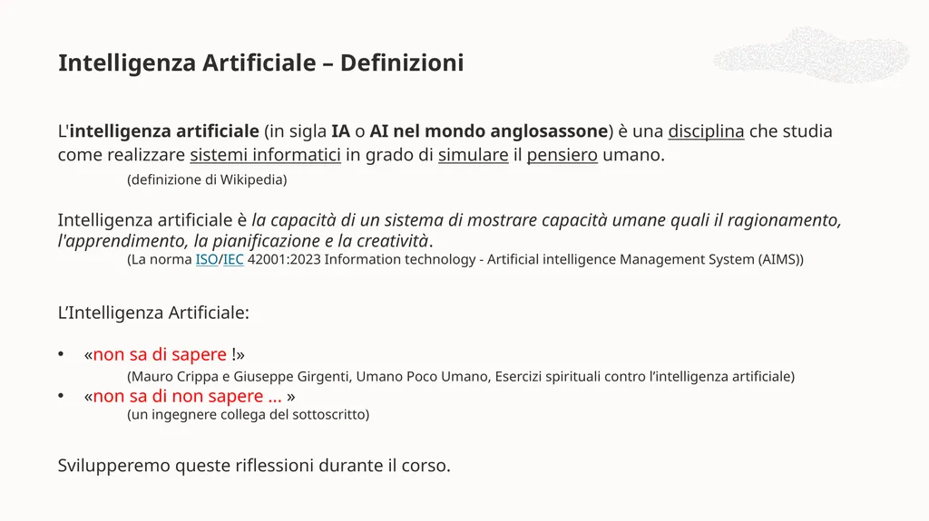 Intelligenza Artificiale Lezione 1 Storia, - slide 2 of 43