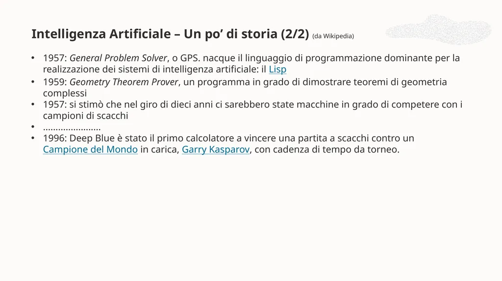 Intelligenza Artificiale Lezione 1 Storia, - slide 4 of 43