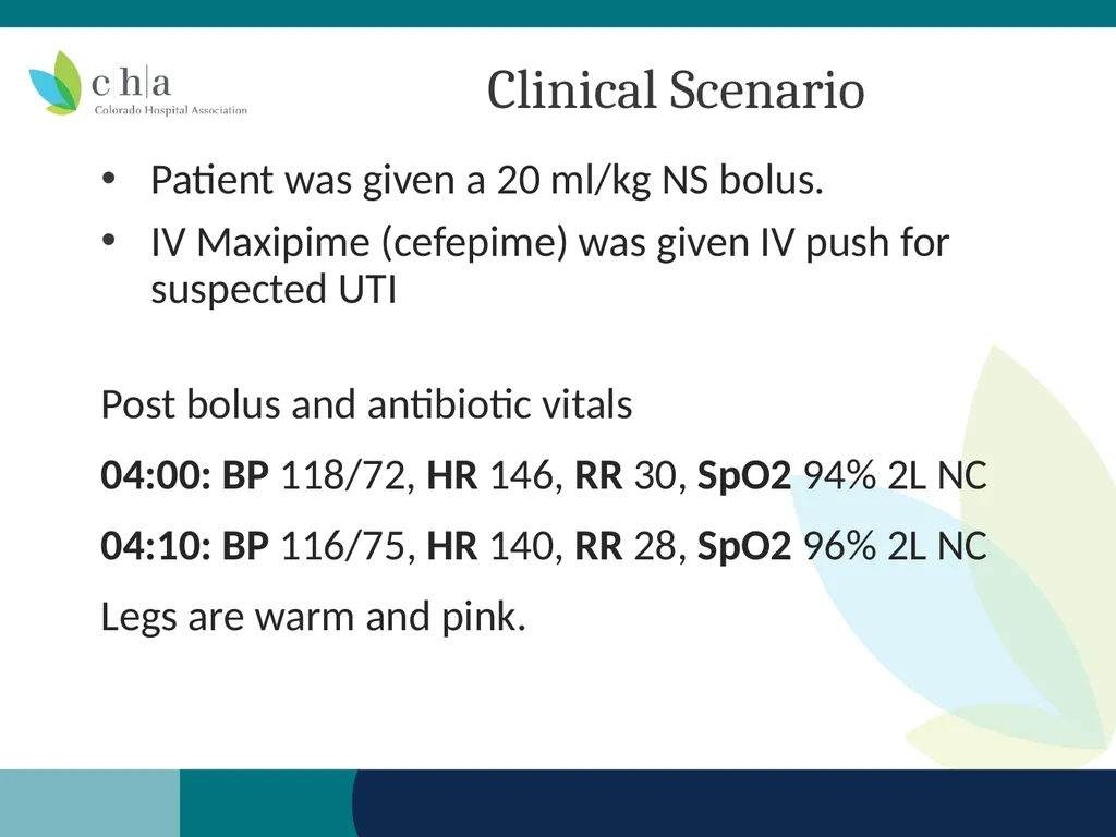 Pediatric Sepsis Table Top Scenario Colorado - slide 12 of 18