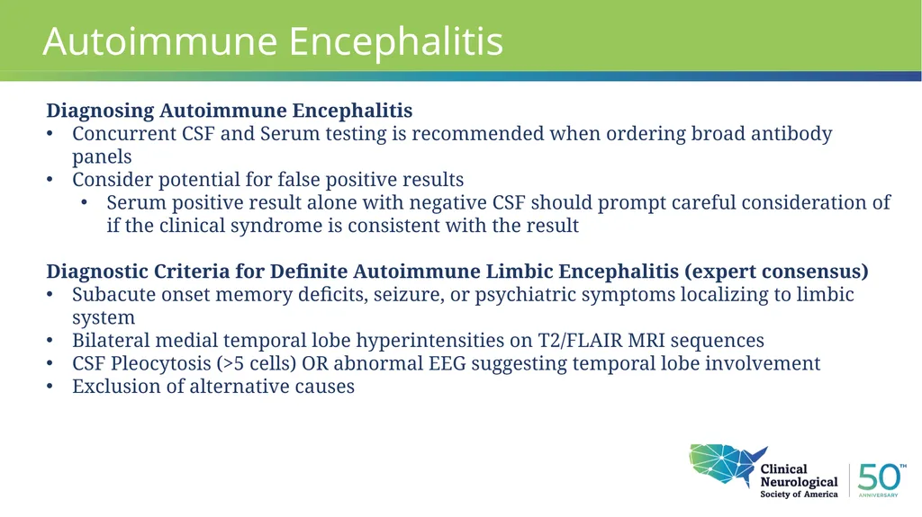 Autoimmune Encephalitis Update William Kilgo, MD - slide 7 of 27