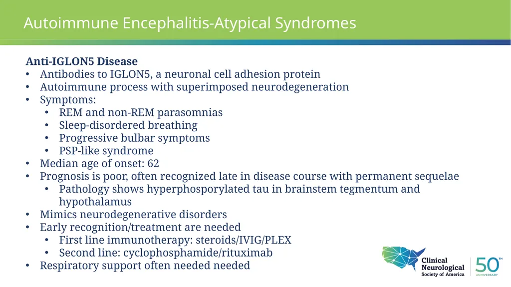 Autoimmune Encephalitis Update William Kilgo, MD - slide 17 of 27
