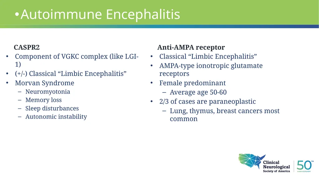 Autoimmune Encephalitis Update William Kilgo, MD - slide 14 of 27