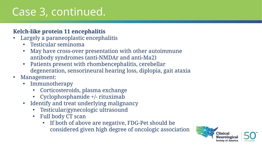 Autoimmune Encephalitis Update William Kilgo, MD - slide 23 of 27