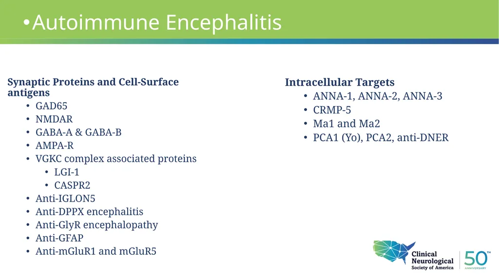 Autoimmune Encephalitis Update William Kilgo, MD - slide 6 of 27