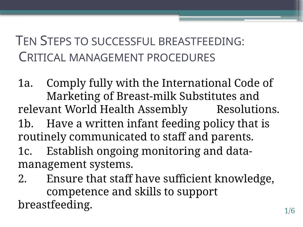 Session 1. BFHI: A key component of quality - slide 6 of 13