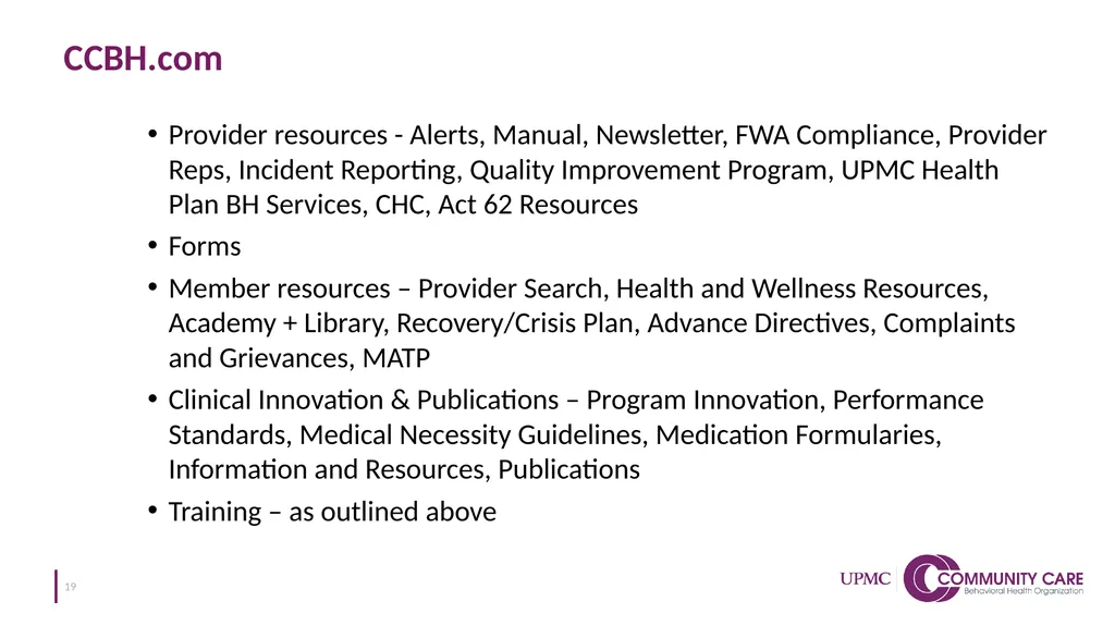 Community Spotlight: Community Care Behavioral - slide 19 of 20
