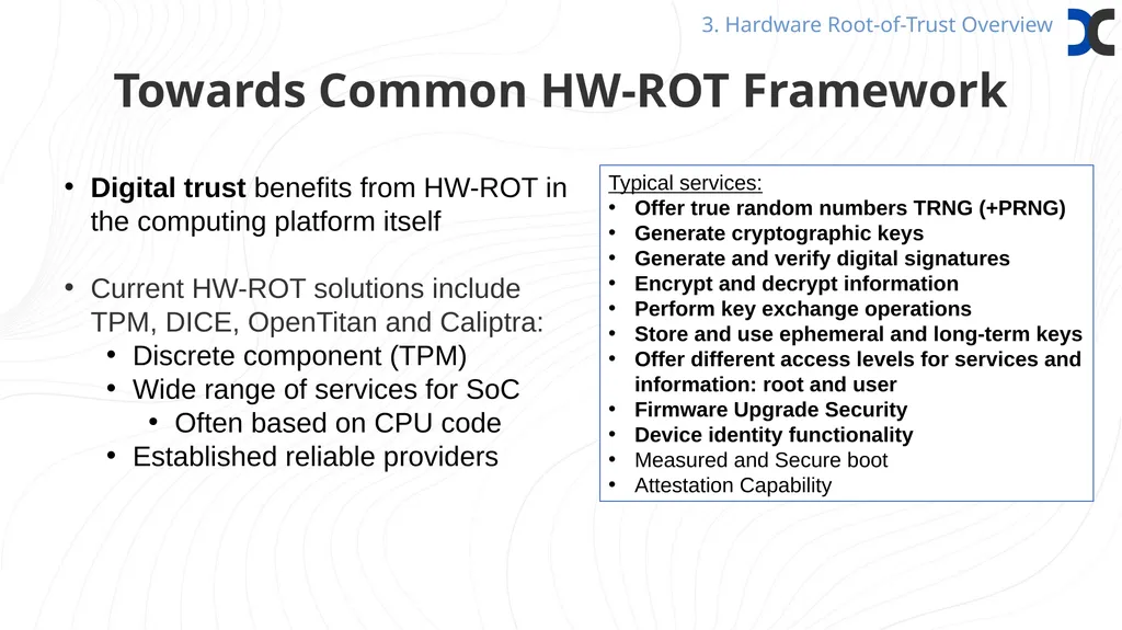 Common Framework for Hardware Root-of-Trust Timo - slide 8 of 16