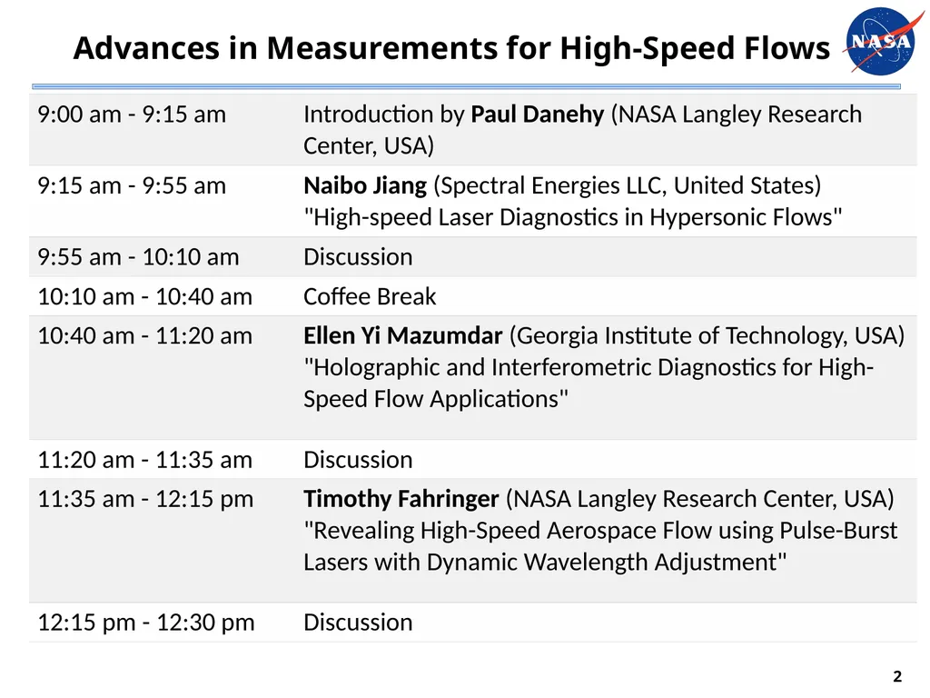 Advances in Measurements for High-Speed Flows Paul - slide 2 of 13