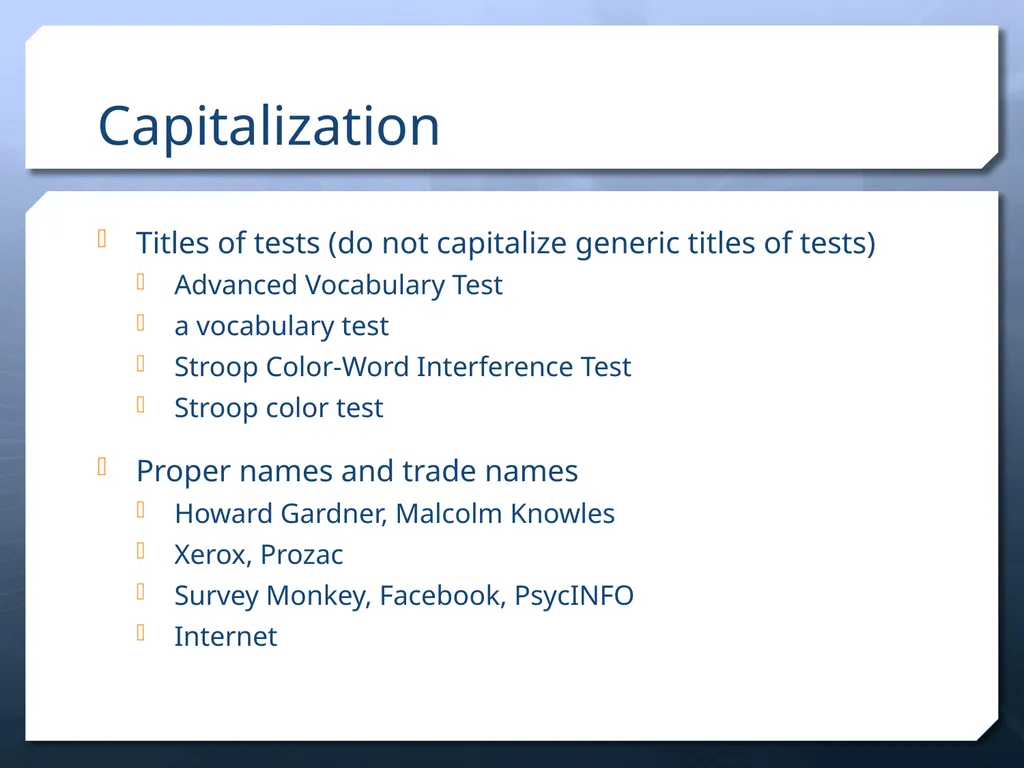 Punctuation in APA Dr. David B. Ross Three - slide 22 of 27