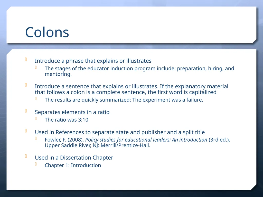 Punctuation in APA Dr. David B. Ross Three - slide 8 of 27