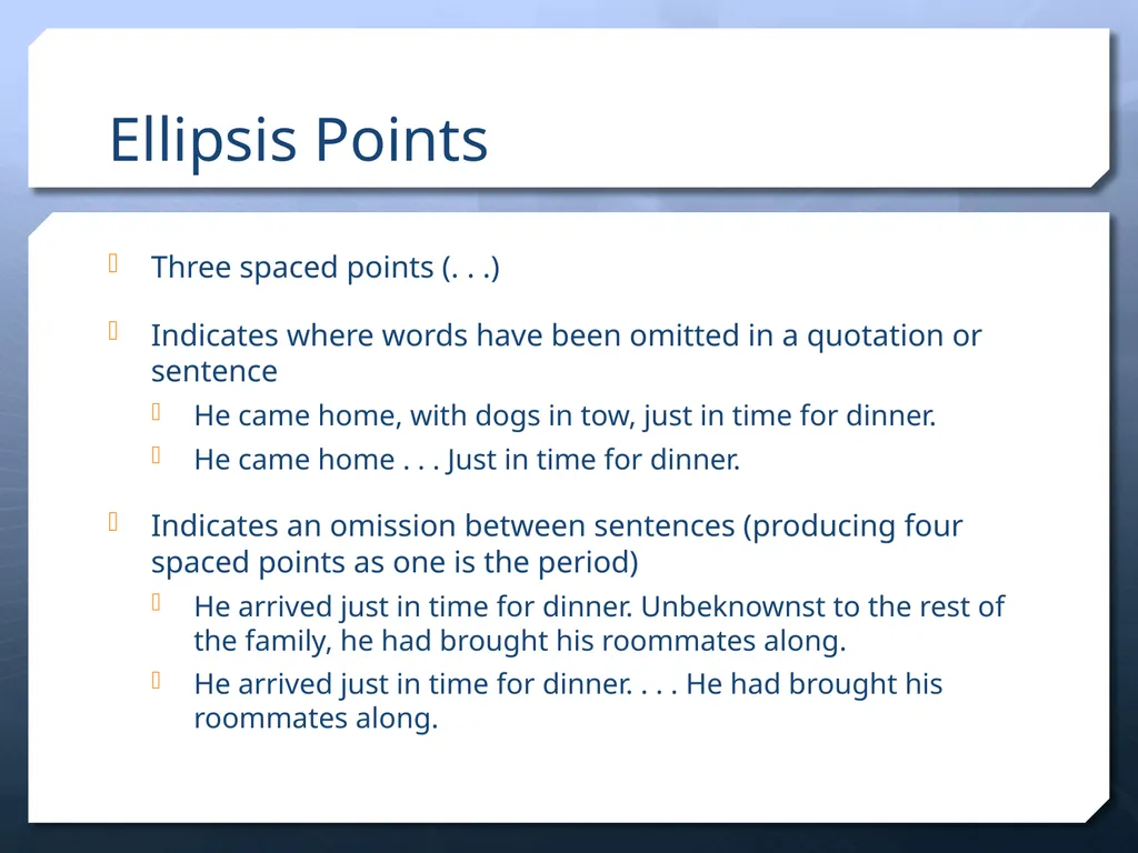 Punctuation in APA Dr. David B. Ross Three - slide 10 of 27