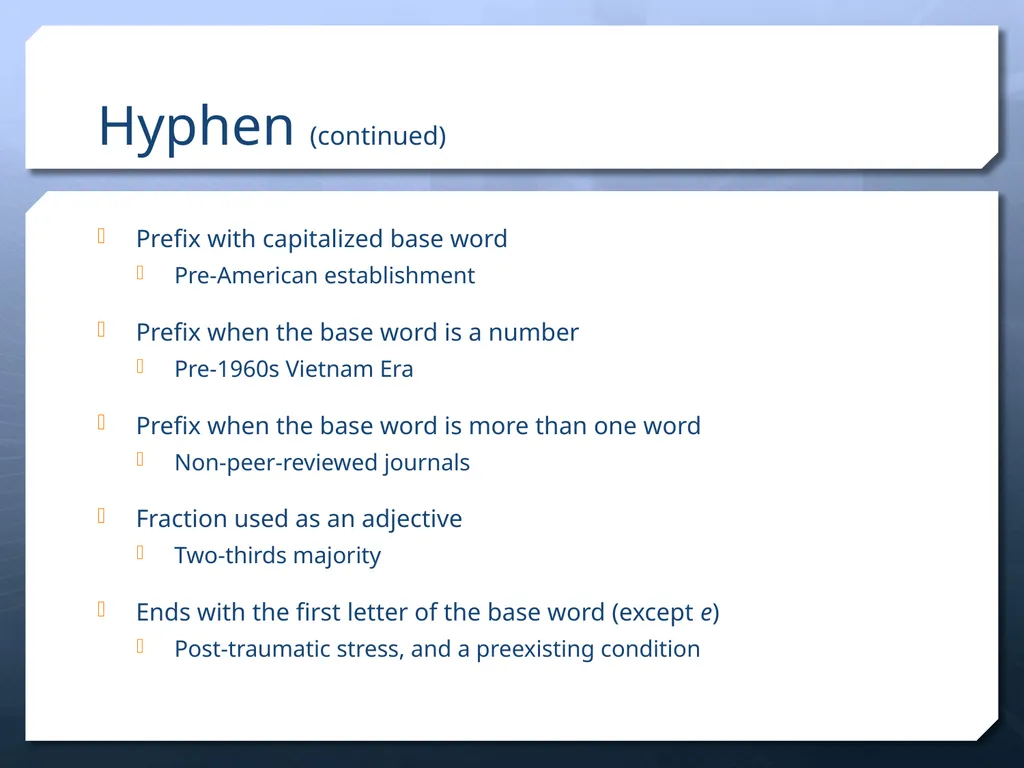 Punctuation in APA Dr. David B. Ross Three - slide 15 of 27