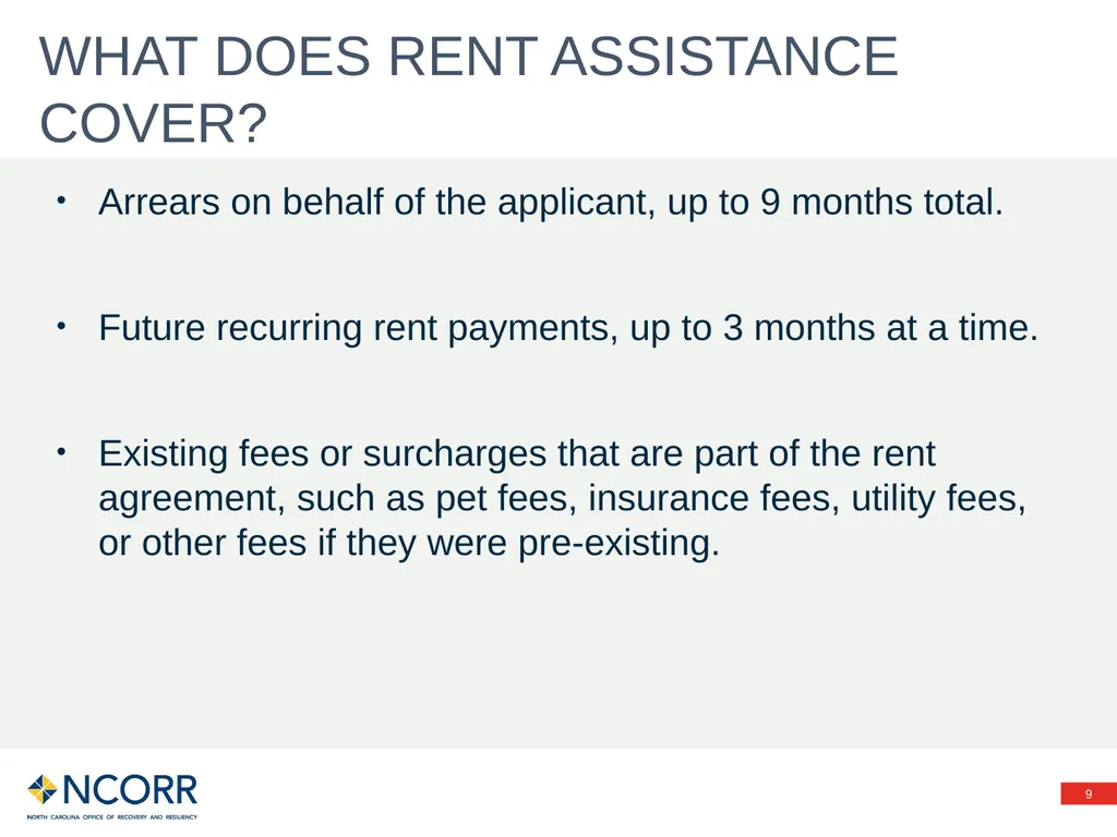 Preventing evictions – HOPE Program Information - slide 9 of 20