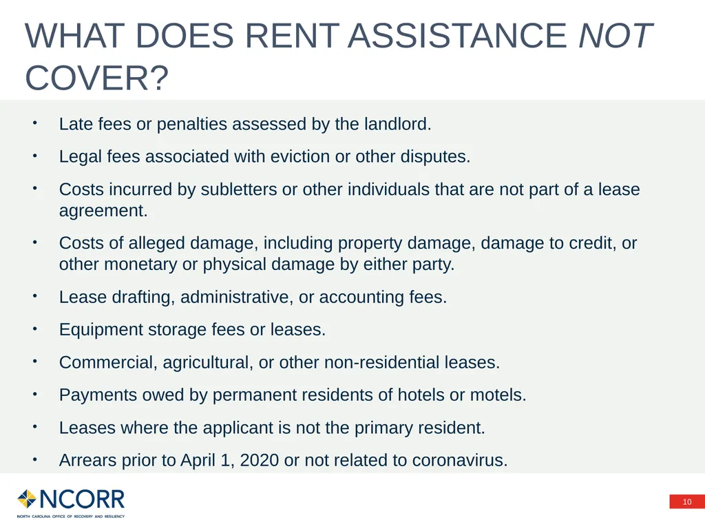 Preventing evictions – HOPE Program Information - slide 10 of 20