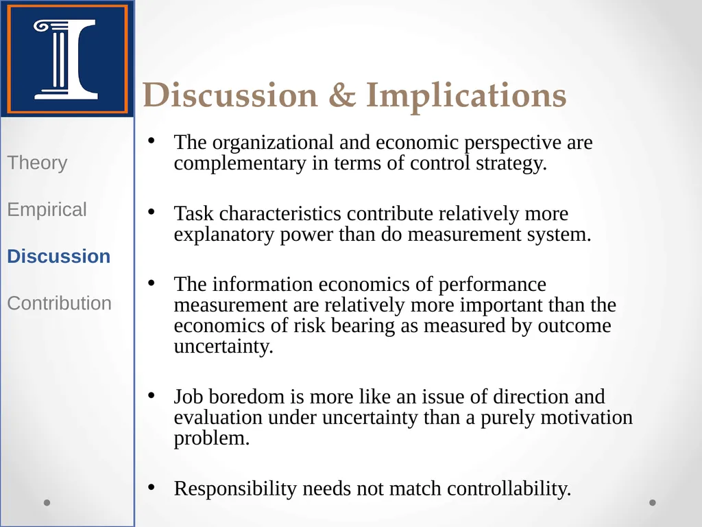 Control: Organizational and Economic Approaches - slide 18 of 20
