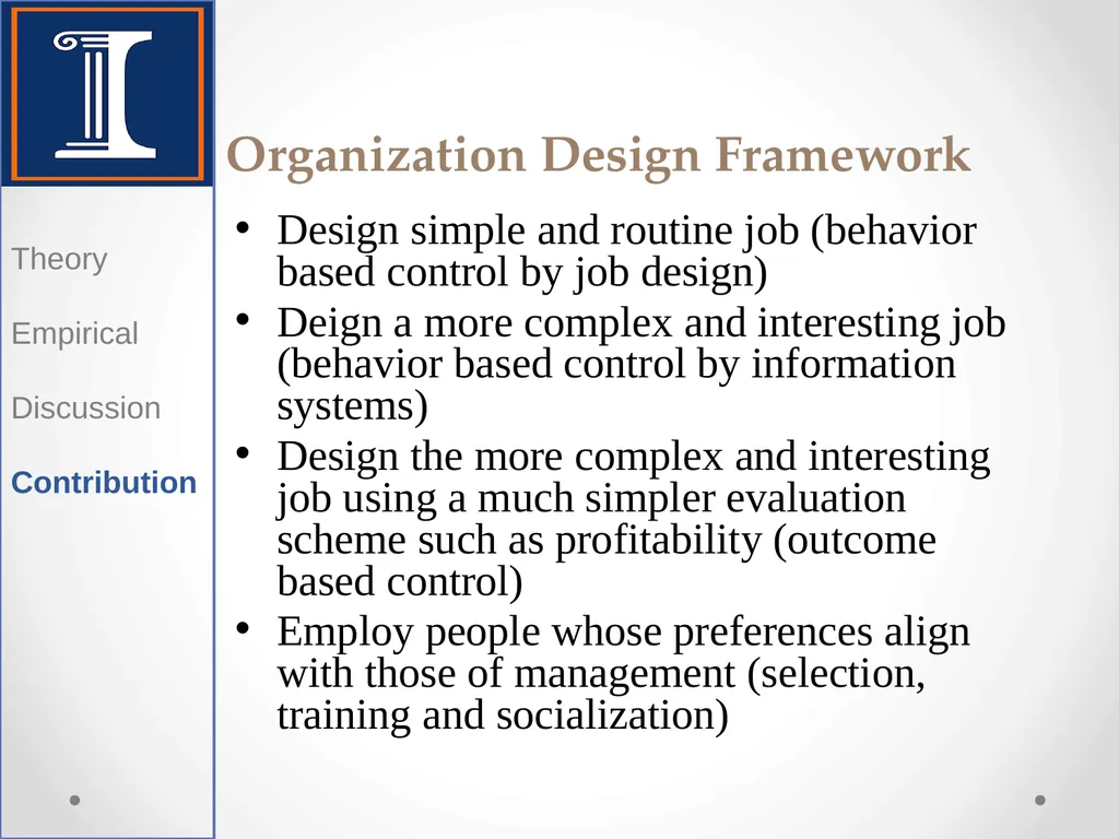 Control: Organizational and Economic Approaches - slide 19 of 20