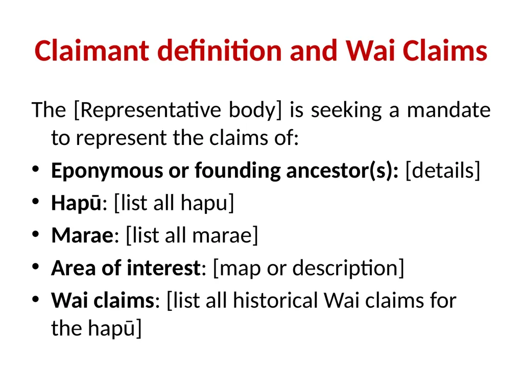 [Representative Body] Mandate Information for - slide 5 of 12