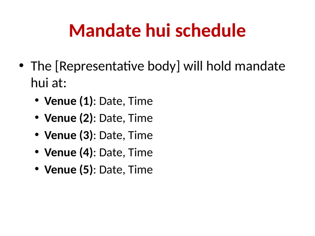 [Representative Body] Mandate Information for - slide 9 of 12