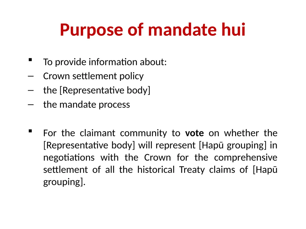 [Representative Body] Mandate Information for - slide 3 of 12