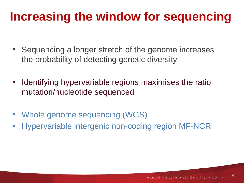 Next generation and Extended sequencing Working - slide 4 of 24