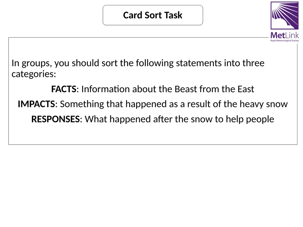 The Beast from the East Aim: to be able to - slide 3 of 10