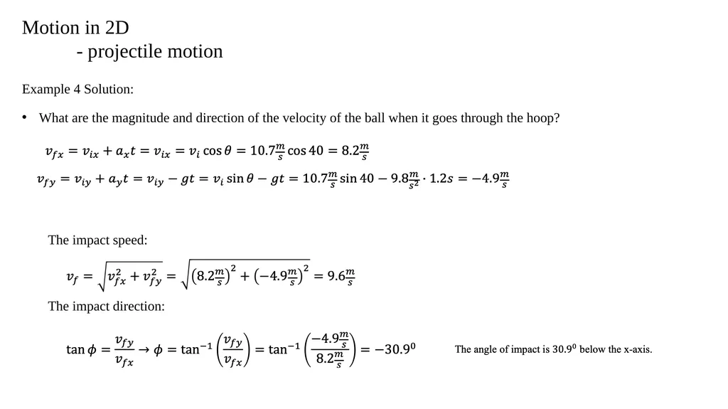 Motion in 2D - projectile motion Motion in 2D - - slide 14 of 28