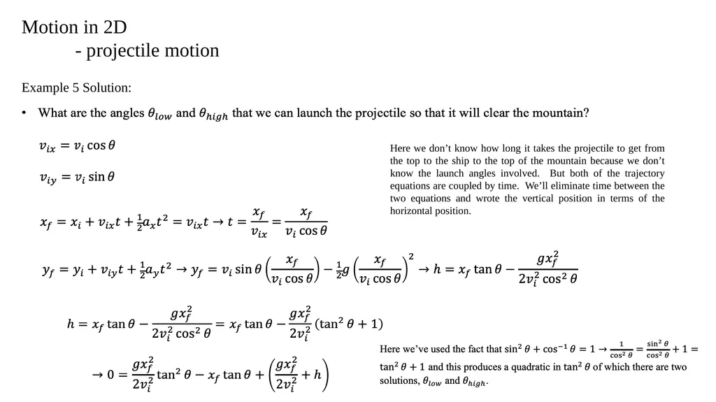 Motion in 2D - projectile motion Motion in 2D - - slide 16 of 28