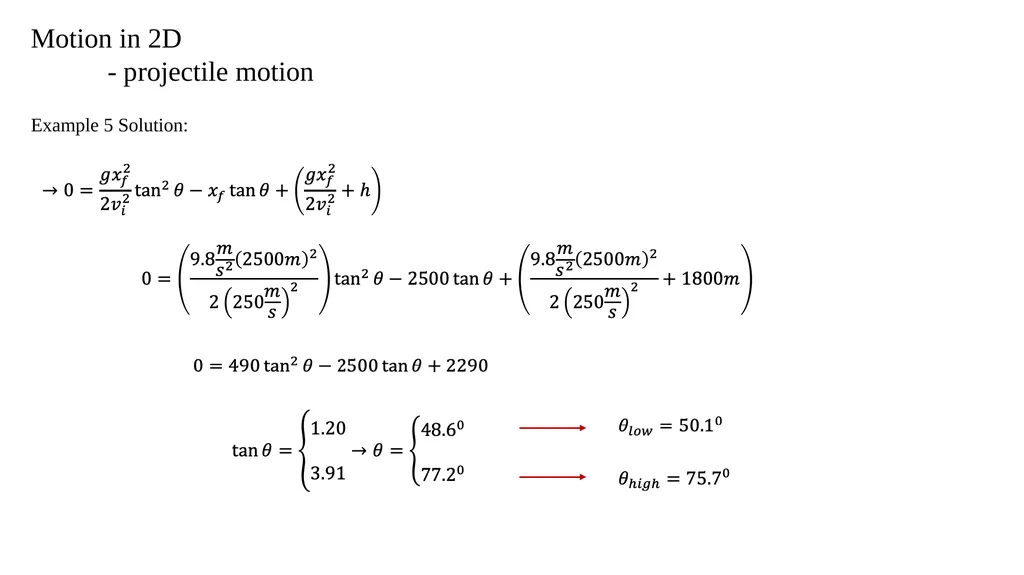 Motion in 2D - projectile motion Motion in 2D - - slide 17 of 28