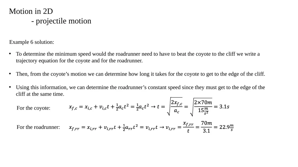 Motion in 2D - projectile motion Motion in 2D - - slide 21 of 28