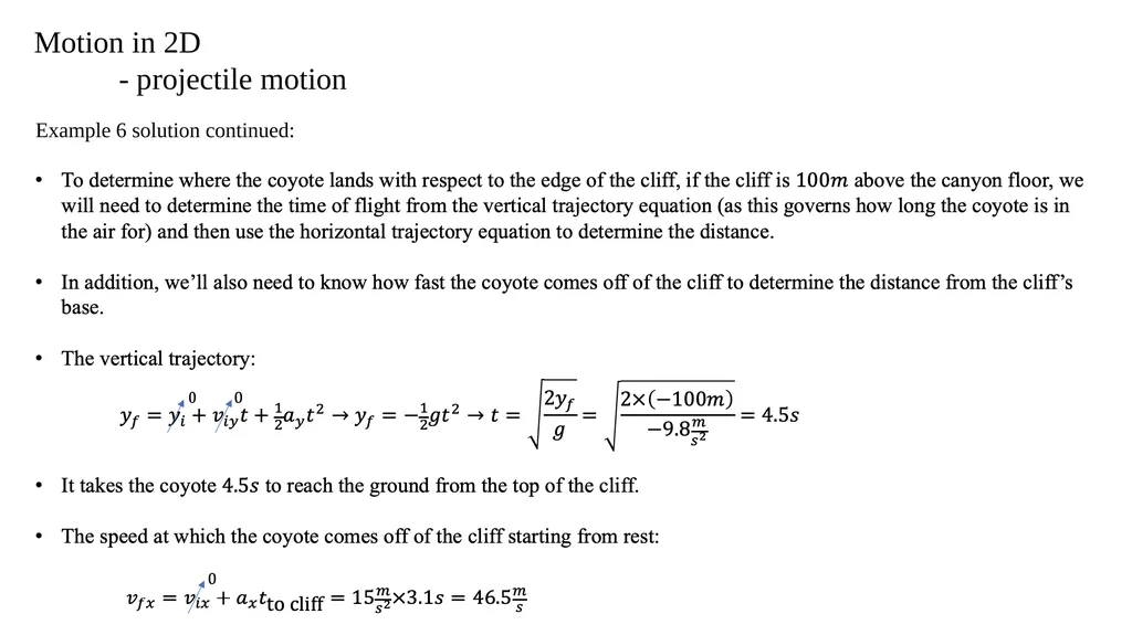 Motion in 2D - projectile motion Motion in 2D - - slide 22 of 28
