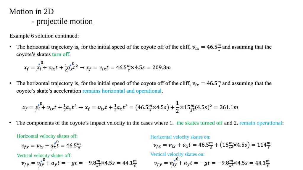 Motion in 2D - projectile motion Motion in 2D - - slide 23 of 28