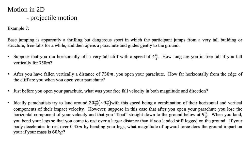 Motion in 2D - projectile motion Motion in 2D - - slide 25 of 28