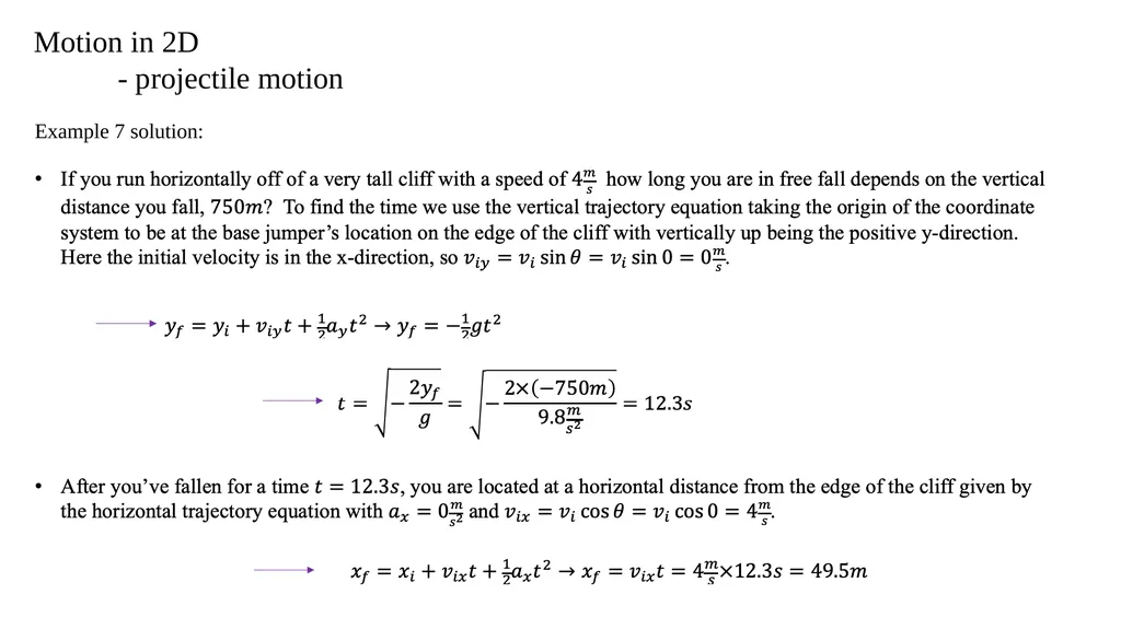 Motion in 2D - projectile motion Motion in 2D - - slide 26 of 28