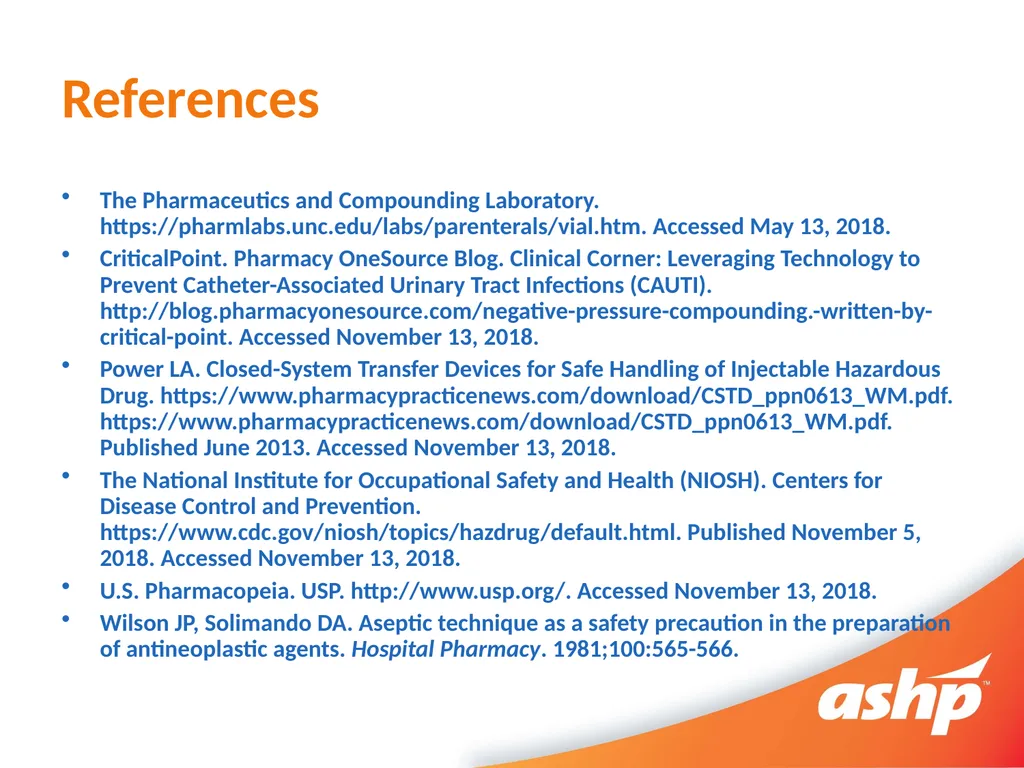 Hazardous Drug Compounding Pharmacy Technician - slide 30 of 30