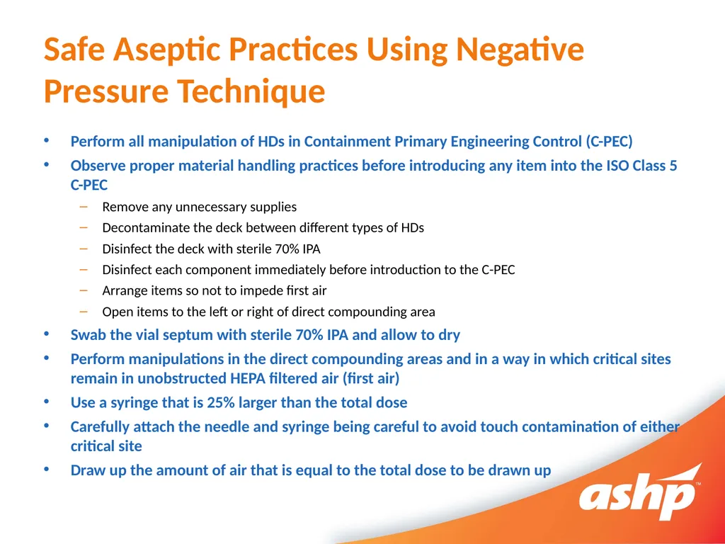 Hazardous Drug Compounding Pharmacy Technician - slide 22 of 30