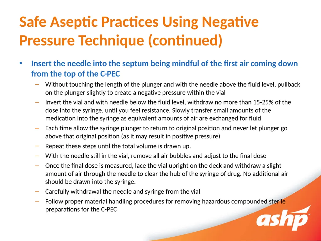 Hazardous Drug Compounding Pharmacy Technician - slide 23 of 30