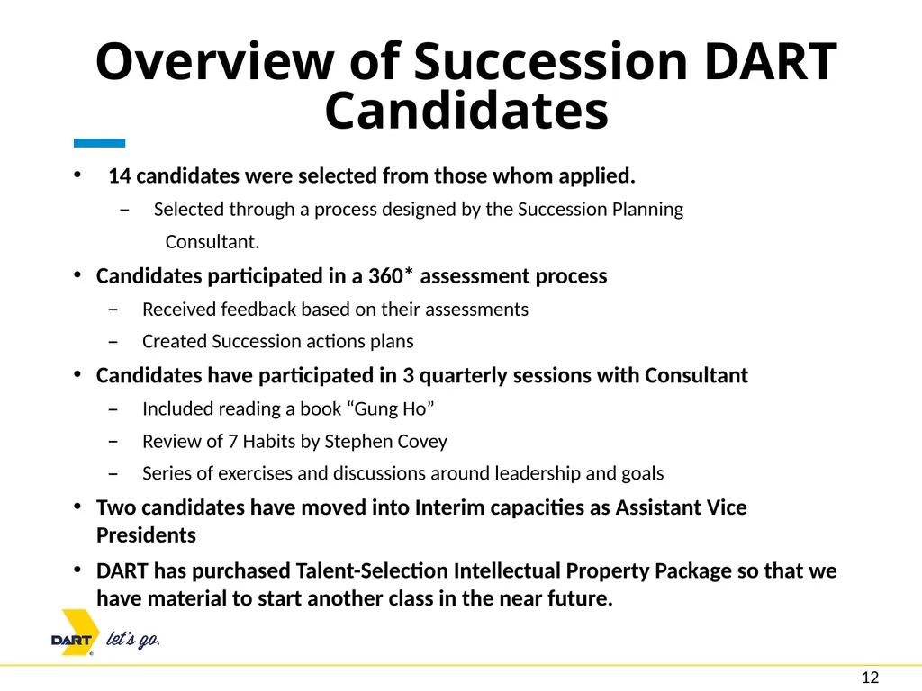 Succession DART and Supervisory DART Presented By - slide 12 of 16
