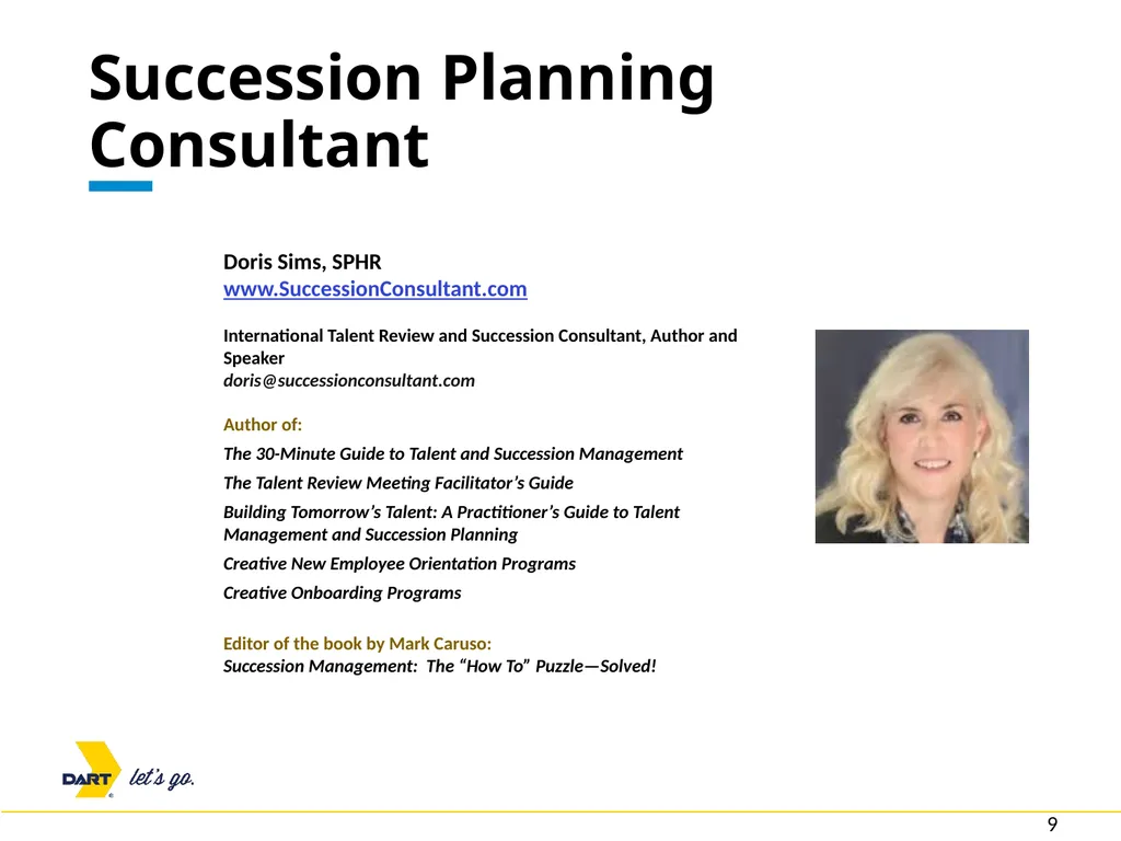 Succession DART and Supervisory DART Presented By - slide 9 of 16