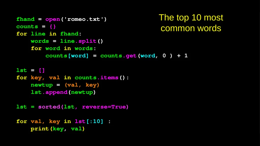 Tuples Chapter 10 Python for Everybody - slide 13 of 16