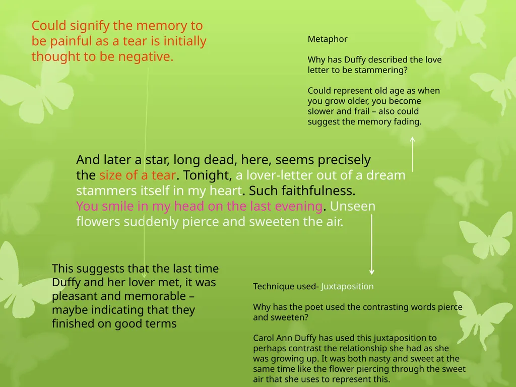 ‘First Love’ By Maisie and Lottie Context “Poetry, - slide 5 of 6
