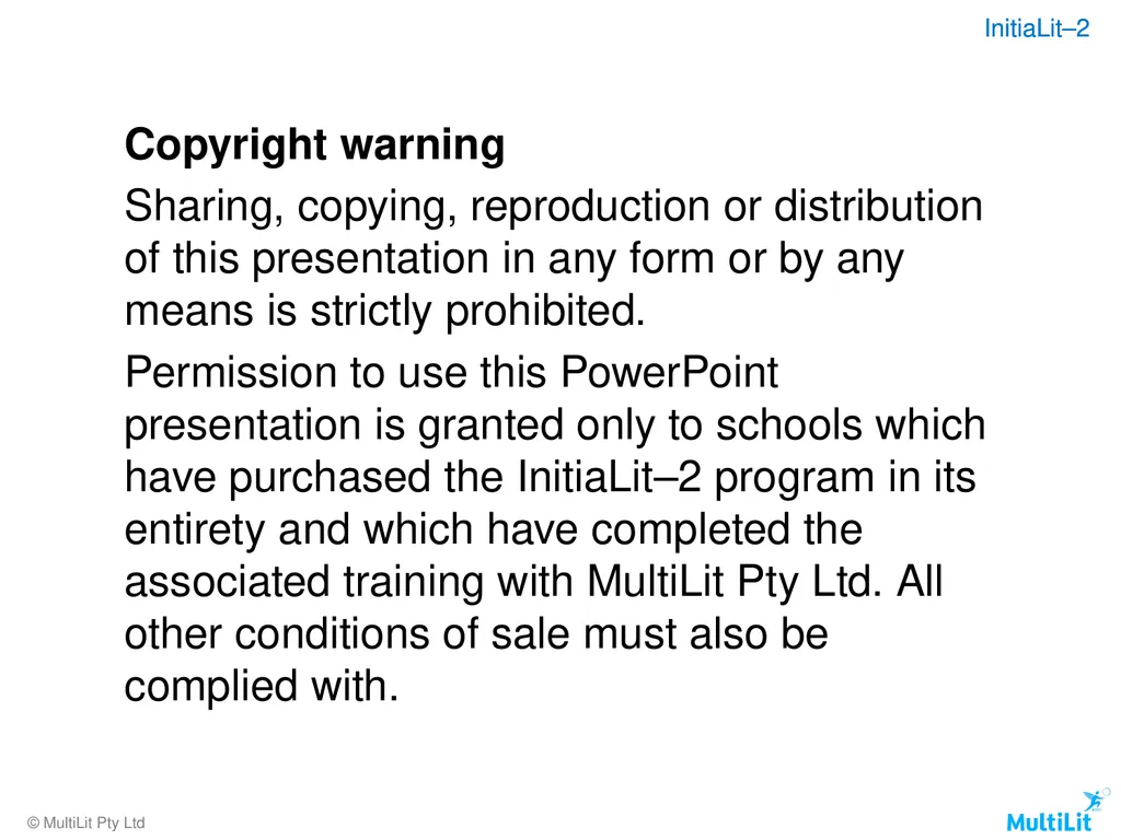 Copyright warning Sharing, copying, reproduction - slide 1 of 39