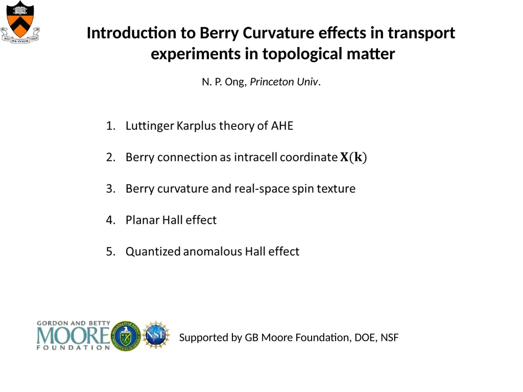 Introduction to Berry Curvature effects in - slide 1 of 36