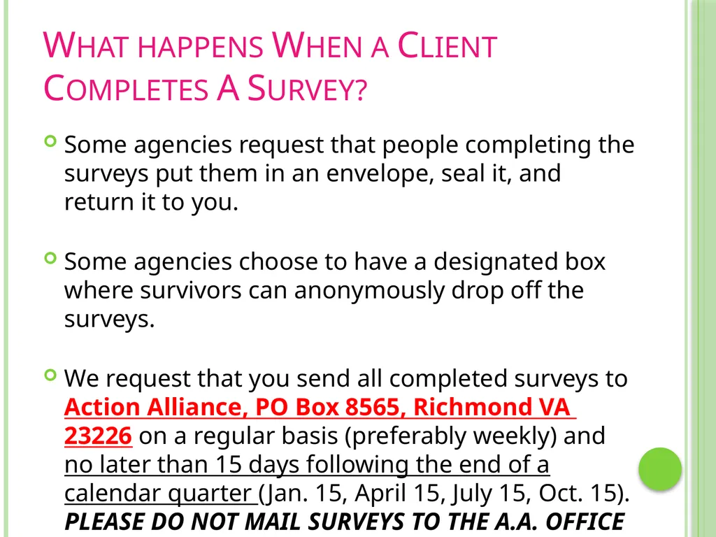 Documenting Our Work Surveys VAdata: Virginia’s - slide 10 of 24