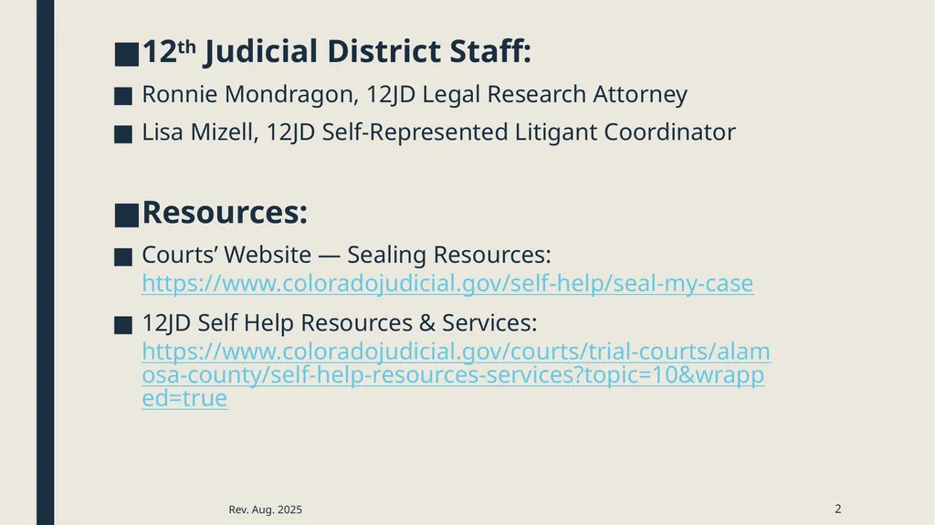 Sealing criminal records Presented by the 12th - slide 2 of 41