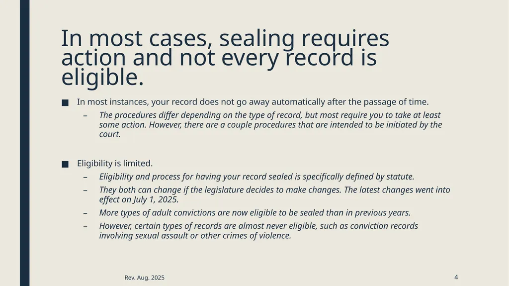 Sealing criminal records Presented by the 12th - slide 4 of 41