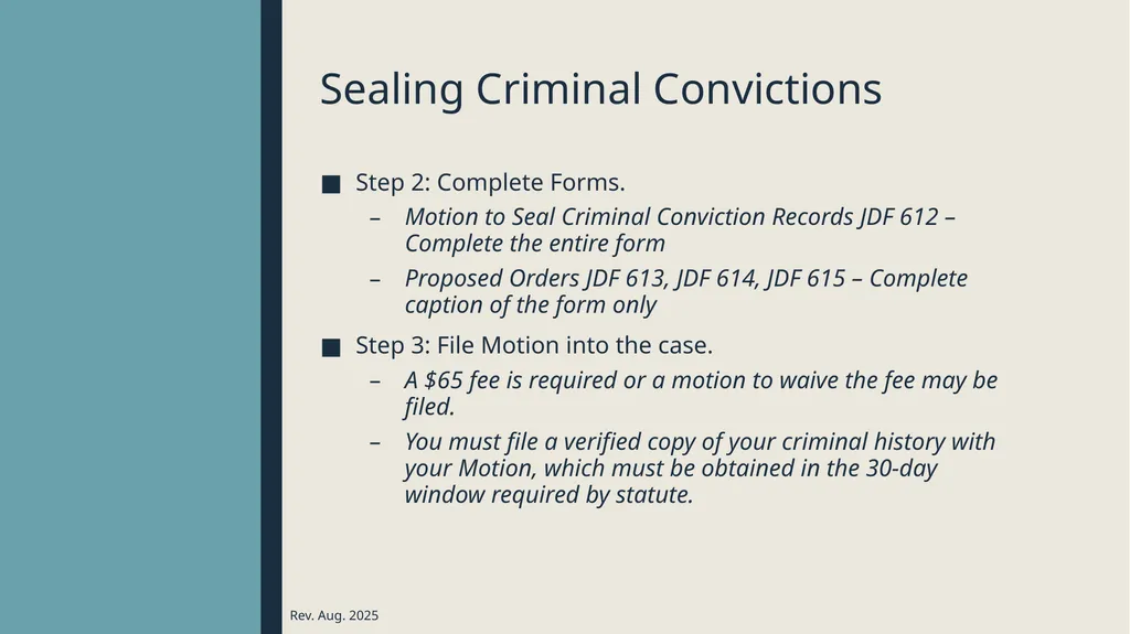 Sealing criminal records Presented by the 12th - slide 30 of 41