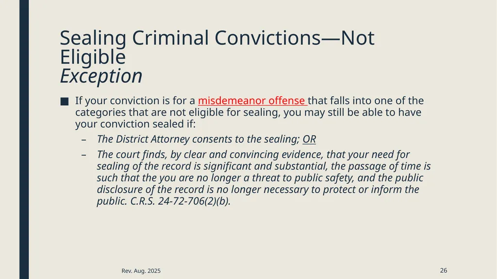 Sealing criminal records Presented by the 12th - slide 26 of 41