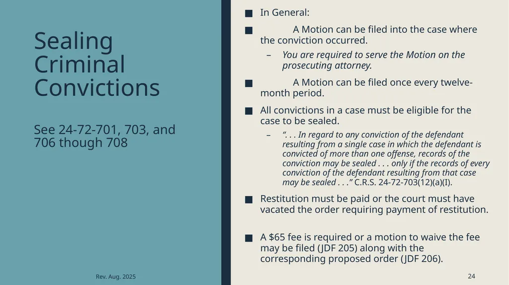 Sealing criminal records Presented by the 12th - slide 24 of 41
