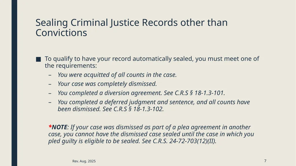 Sealing criminal records Presented by the 12th - slide 7 of 41