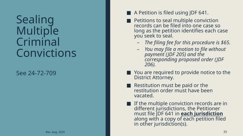Sealing criminal records Presented by the 12th - slide 33 of 41